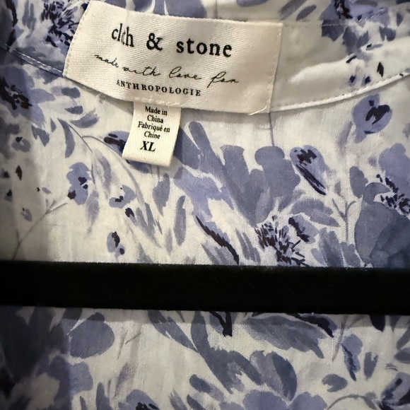 Anthropologie Blue Floral Button Down Shirt - Picture 2 of 2